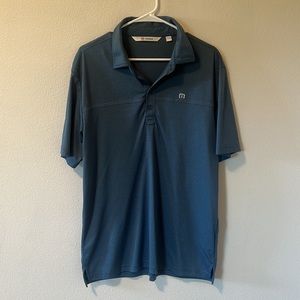 Travis Mathew Blue Golf Polo Shirt Large Polyester